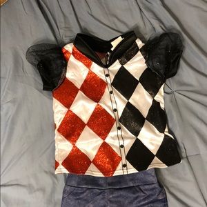 Girls Harley Quinn Halloween costume size medium.